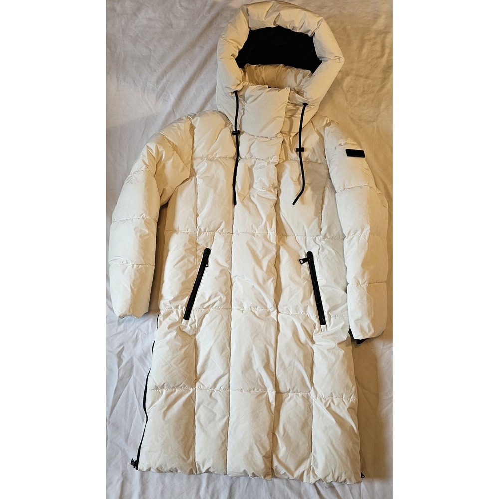 New DNKY Women's Hooded Alternative Down  Quilted Puffer Jacket Longsleeve XS
